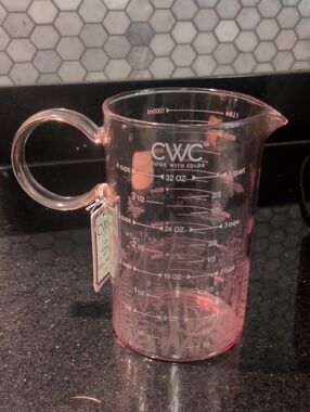 Cook With Color Pink Glass Measuring Cup